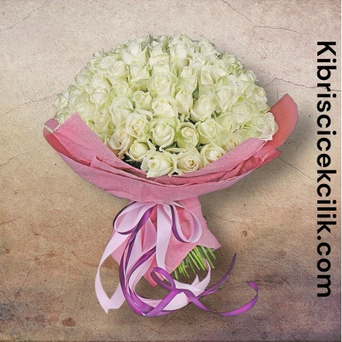 101 Beyaz Gül Buketi