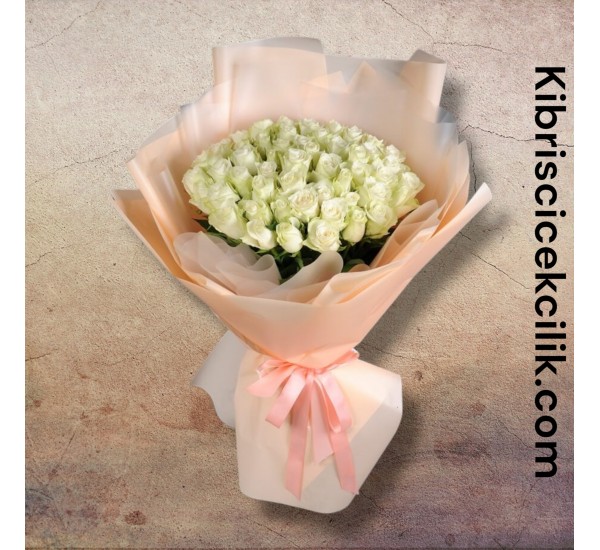 51 Beyaz Gül Buketi 51 Beyaz Gül Buketi