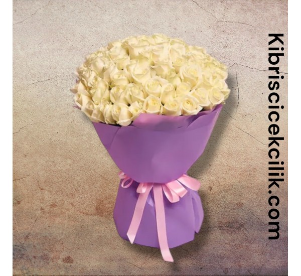 71 Beyaz Gül Buketi 71 Beyaz Gül Buketi