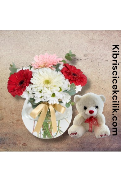 Akvaryumda Karışık Çiçek Ayıcık Akvaryumda Karışık Çiçek Ayıcık