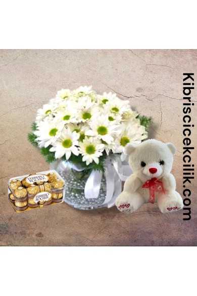 Akvaryumda Papatya Ayıcık 16'lı Ferrero Çikolata Akvaryumda Papatya Ayıcık 16'lı Ferrero Çikolata