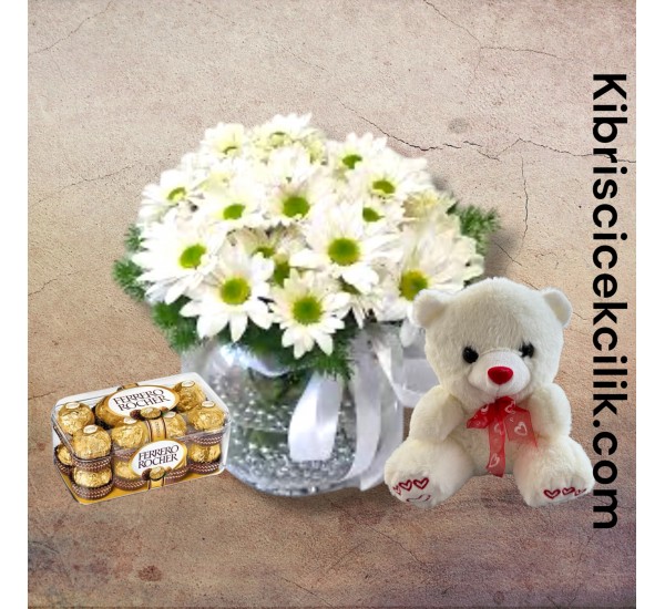 Akvaryumda Papatya Ayıcık 16'lı Ferrero Çikolata Akvaryumda Papatya Ayıcık 16'lı Ferrero Çikolata