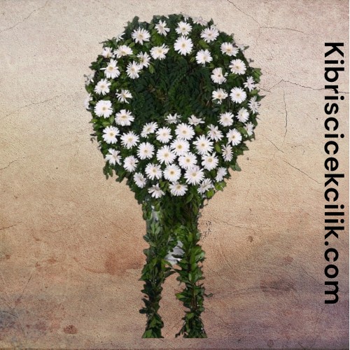 Ayaklı Beyaz Cenaze Çelenk