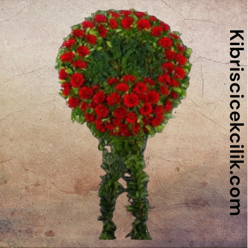 Ayaklı Kırmızı Cenaze Çelenk