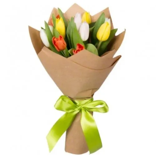 11 Karışık Renk Lale Buketi