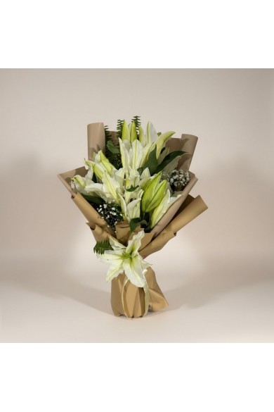 3 Dal Lilyum Buketi (Kazablanka,Zambak)