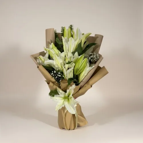 3 Dal Lilyum Buketi (Kazablanka,Zambak)