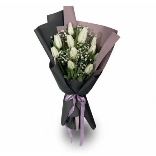 11 Beyaz Lale Buketi